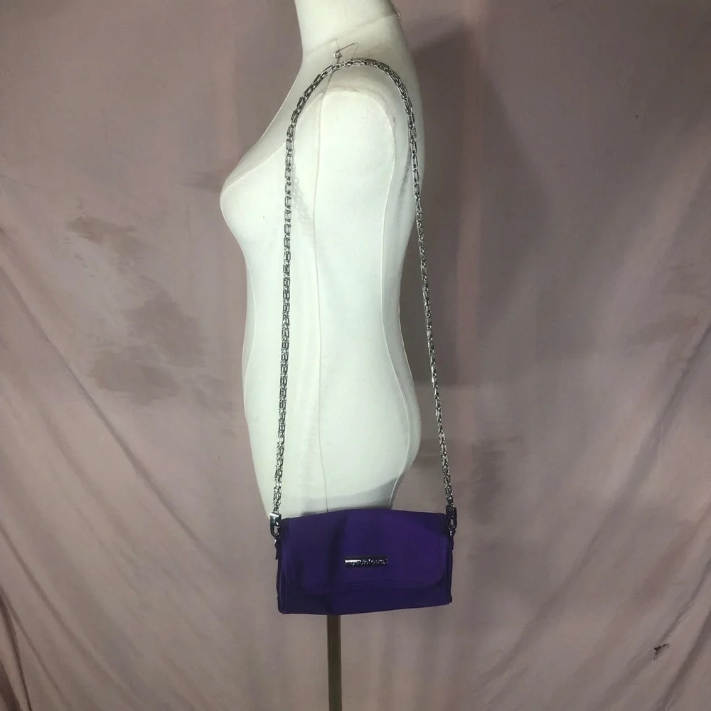 NWOT Prom Purple Crossbody Clutch Bag with Chain Strap